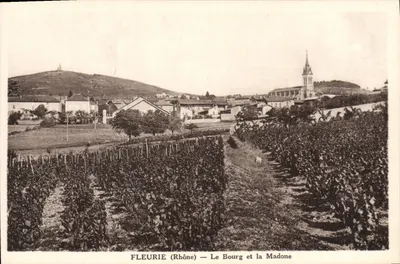 Fleurie (Rhône) — A Vila e a Nossa Senhora — Fototipia L. Texier