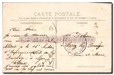 LYON — Perspectiva da Rue du Président Carnot — P. Martel, editor, Lyon — Verso