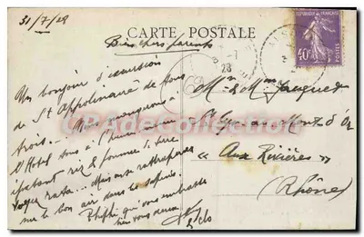 ST-APPOLINAIRE (Rhône) — La Pépinière — Verso