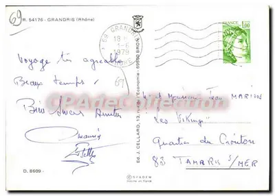 Grandris — vista do vilarejo e do hotel — Ed. J. Cellard — Verso