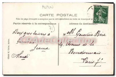 Veld bij Charmoille — Autun, Autun-Pittoresque — Cillaté E. Calus, n°22 — Achterkant