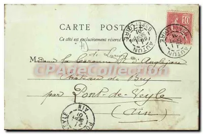Autun - Plac św. Ludwika — namioty z jarmarka, zabytki i kolega — H. F. Lainé, Autun, nr 2 — Rewers