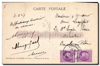 Margens da Seille — Arredores de Louhans — editor S. & L. — Verso