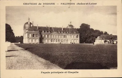 Castelo de Digoine – Palinges (Saône-et-Loire) — Fachada principal e capela