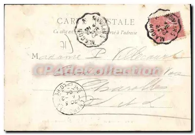 Zamek Chaumont (St Bonnet de Joux) — widok zamku z okrągłą wieżą — fototypia Bourgoin Frères, Chalon 39 bis — Rewers