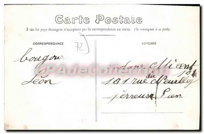 Le Mans — 31º Regimento de Artilharia — Entrada do Bairro — Fototipia J. Bourveret, Le Mans — Verso