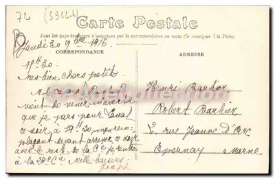 Bonnétabelle - Zamek, widok z Parku — Joseph Le Mans, n° 460 — Rewers