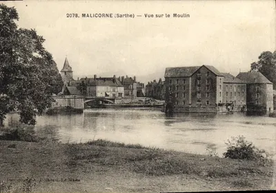 Malicorne (Sarthe) — Vista do Molino — Impressora A. Polibert, Le Mans