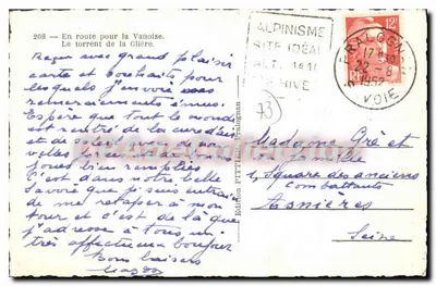 Widok strumienia Gillère — Alpinizm, idealne miejsce — Wydawnictwo Prittier, Pralognan — Rewers