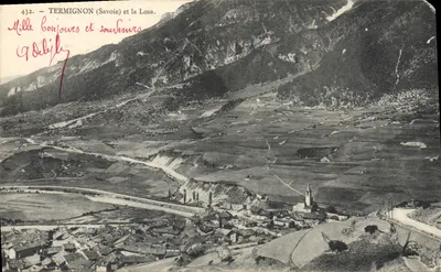 Termignon (Savoie) e a Losa — vista panorâmica — editor G. Deliège, n° 432