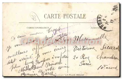 Valon de LORGÈRE i Aiguille Doran (3049 m.) — widok alpejski z pasterzami i bykami — wydawca nieznany, nr 3277 — Rewers