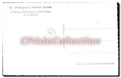 Refúgio Félix-Faure — Pralognan-la-Vanoise (Savoie) — Coleção CPAdéCollection — Verso