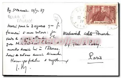 Uitzicht op de Alpen - Belvédère - Hotel (1450) - Rocheireux (3004) - Leisette (2969) - Oliguèr Bercasson (2849) — Antieke ansichtkaart de Collection — Achterkant