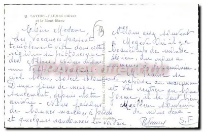 Flumet - El invierno y el Monte Blano — Edición C. PETTIER - Flumet (Savoie) n°8 — Reverso