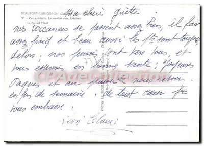 Beaumont-sur-Doron — Ogólny widok, Wspinaczka w kierunku Arêches — Fotografie L.E. Moulard, reproducent — Rewers