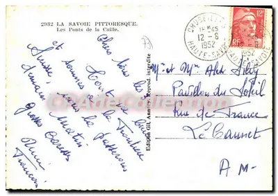 Mosty Caille — La Savoie pittoresque — Wydawnictwo Gill, Annecy — Rewers