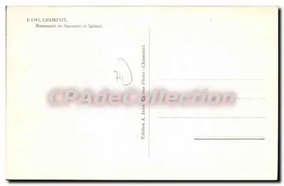 Monumento de Saussure e Balmat — Chamonix — Edição Jaun — Verso