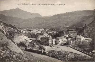Cluses (Haute-Savoie) — O Arve e o Marcelli — Vista geral — editor L. Faurez, n°700