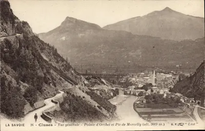 Cluses - Allgemeiner Blick - Pointe d'Orchet und Pic de Marcelly (Höhe 2009 m.) — B.F. « Lux »