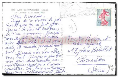 Les Contamines (Inverno) — O Sintral e o Monte Joly — editor Cap — Verso