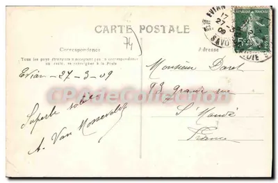 ÉVIAN-les-BAINS — Ogólny widok — Wydawca nieznany, numer serii nie widoczny — Rewers