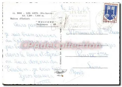 Casa de Crianças — Les Gets (Alta Saboia) — Combière Imp. Helio — Verso