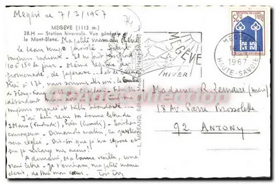 Megève (1113 m.) — Algemene wintervoorstelling — L. Morand, Uitgever — Achterkant
