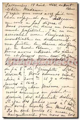 Sallanches i Mont-Blanc — widok panoramiczny — wydawca nieznany, numer serii 395 — Rewers