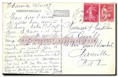 THONON-les-BAINS — O Grande Hotel (Martinet Arch.) visto do lago Léman — LL — Adiu — Verso