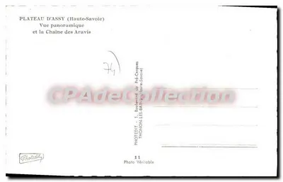 Plateau d'Assy (Haute-Savoie) — Widok panoramiczny i łańcuch Aravis — Photodit, Thonon-les-Bains — Rewers