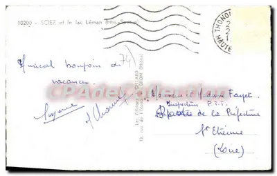 Sciez e o lago Léman — Alta Saboia — Edição Cellaud Bron — Verso
