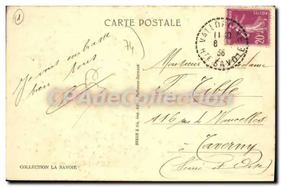 Vallorcine — Widok na stację i hotele — Aiguille de Lorioz — Braun & Cie, imp. Edithouse-Dornach — Rewers