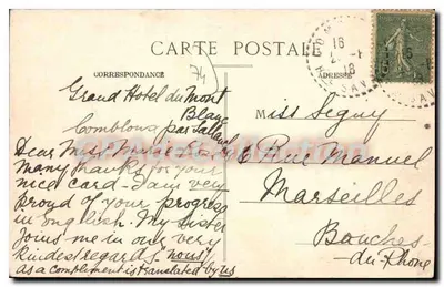Combloux e a Ponta Perforada — Alta-Savoia — editor desconhecido, n° 120 — Verso
