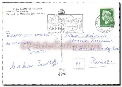 La Balme de Sillingy — Widok ogólny — S.A. Annecy Éditions — Rewers