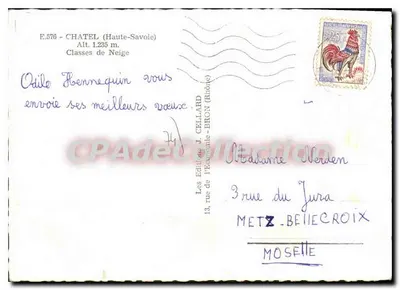 Châtel (Haute-Savoie) — Klasy Śniegu — Les Éditions J. Cellard, n° E.576 — Rewers