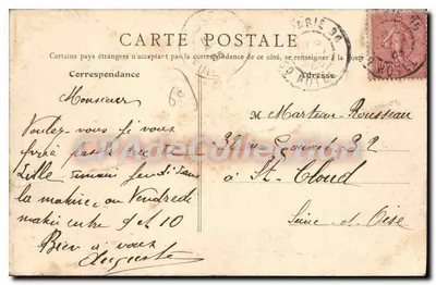 Paris - Boulevard St-Germain, statue Claude Chappe — E.R., Paris, n°158 — Verso