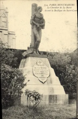 Paris-Montmartre — The Knight of La Barre in front of the Basilica of the Sacred Heart — publisher Duval, no. 734
