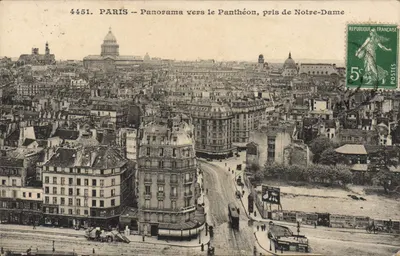 PARIS — Panorama vers le Panthéon, pris de Notre-Dame — République Française