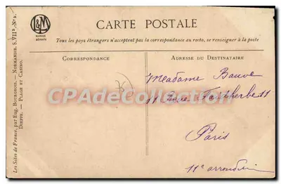 Dieppe — Praia e Cassino — por Eug. Bourgoy — Verso