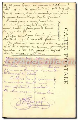 Le Havre — Place Gambetta — Hôtel de Bordeaux — souvenir de convalescence — 18 outubro 1915 — Verso