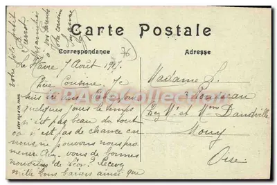 Le Havre — Os Faróis e a Entrada do Porto — LL, n°26 — Verso