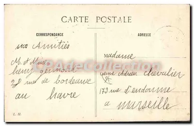 Francia — vista panoramica con lettere tagliate — Repubblica Francese — Verso