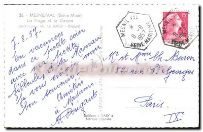 Mesnil-Val — Plaża i kasyno — Editions Gaby — Rewers