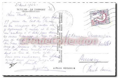 Le Tréport — vista del porto e della costa — Edizioni 'La Cigogne' — Verso