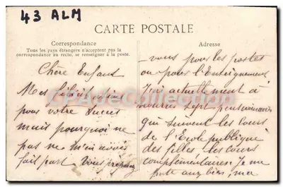Yvetot — Escola Comunal das Meninas — Delamare, editora Yvetot — Verso