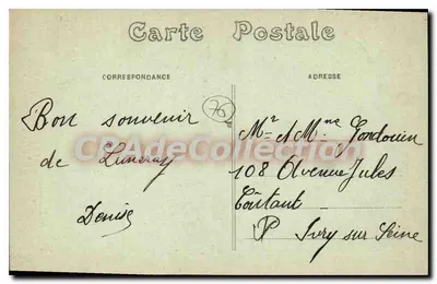 Luneray — A Avenida — editor Nadillère - Dieppe, n° 2364 — Verso