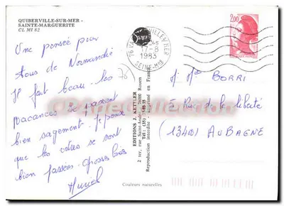 Quiberville Ste Marguerite — vista da cidade, flores, acampamento, praia e falésias — Edições J. Kettler — Verso