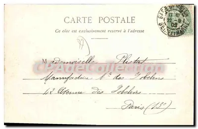 Melun - Panorama - 1 — widok z lotu ptaka miasta z apteką i katedrą — L. Motus, wyd., Melun — Rewers
