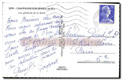 Champagne-sur-Seine — Vista generale della Senna — Edizioni E. Magnon, n° 5399 — Verso