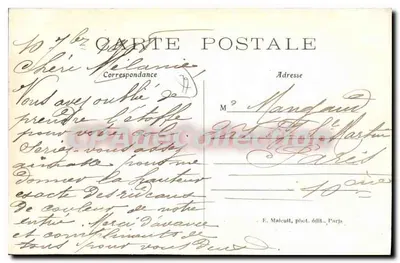 Chelles — La Marne i wyspy nad młynem — E. M. — seria 1402 — Rewers